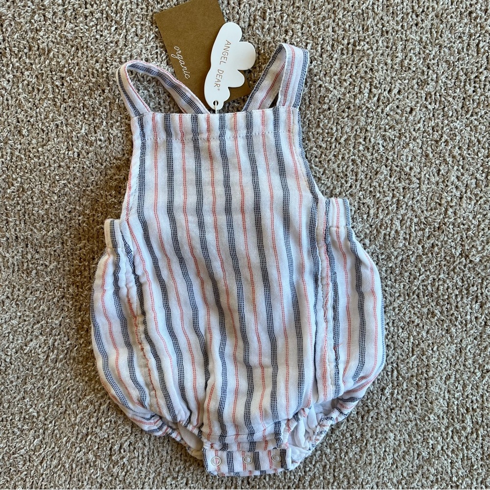 Angel Dear ticking stripe sunsuit